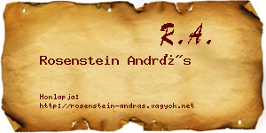 Rosenstein András névjegykártya